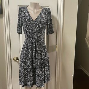 Ralph Lauren Black/white print true Wrap Dress, 6